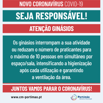 Novo Coronavírus - COVID19 (atenção ginásios)
